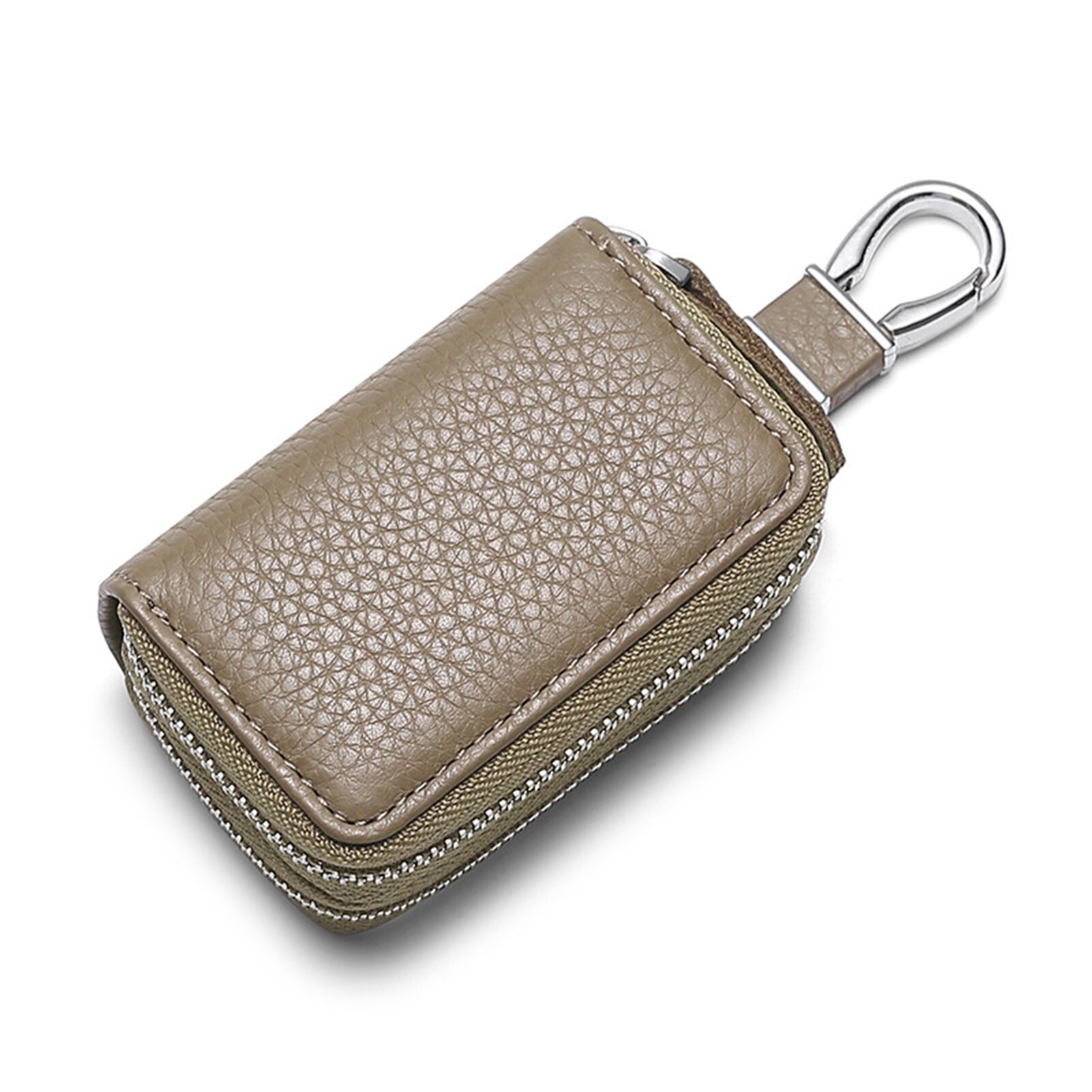 Capa de couro para chave de carro, bolsa portátil leve com dupla camada para chave inteligente de carro sci88: Khaki