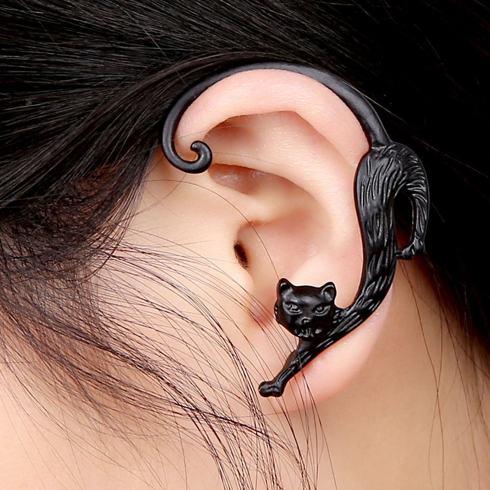 LUKENI-pendientes largos de gato Punk para hombre y mujer, 5 unidades, , ,