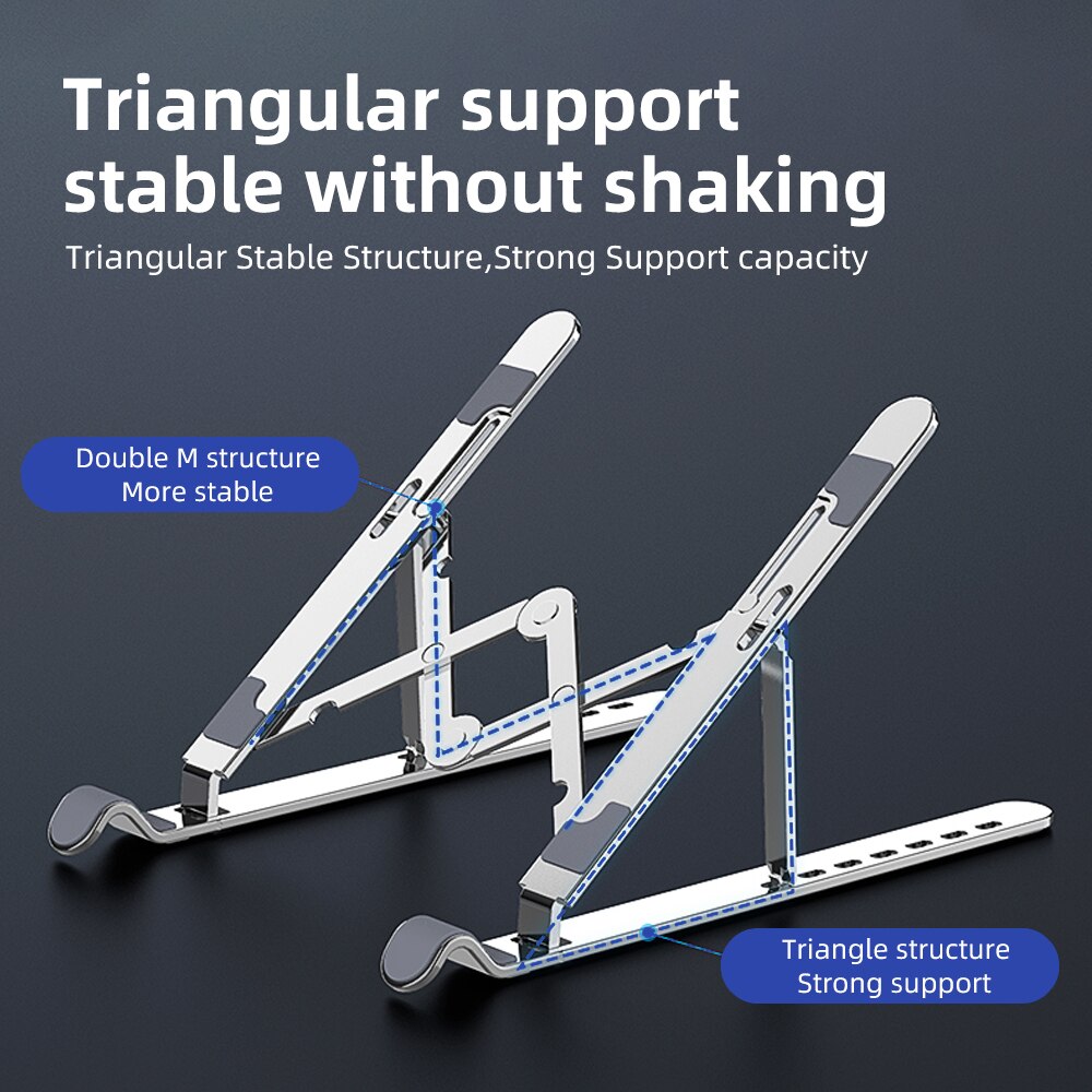 Laptop Stand Aluminium Legering Notebook Stand Opvouwbaar Voor Laptop Base Macbook Pro Holder Verstelbare Beugel Computer Accessoires