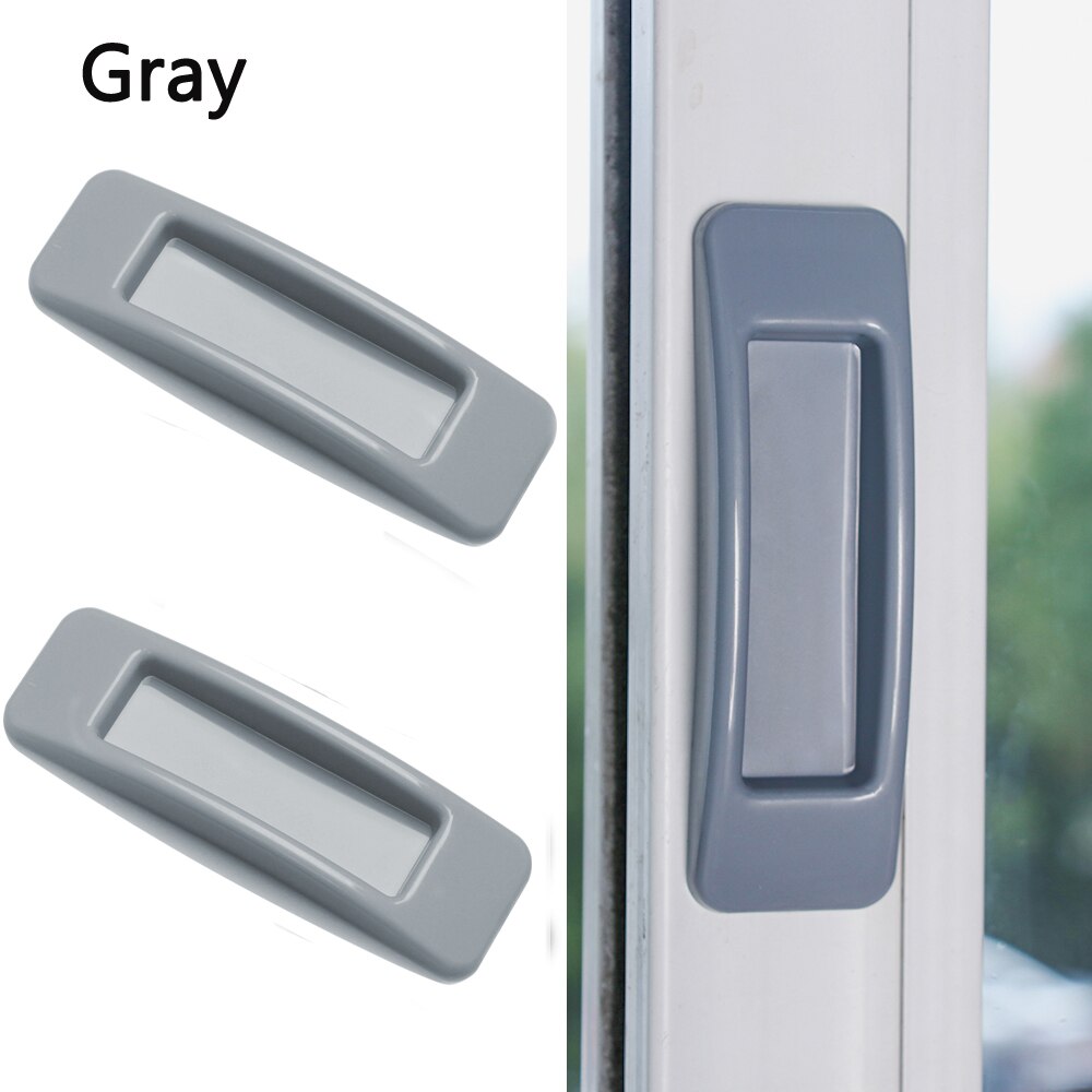 1 para samoprzylepne klamki robić drzwi plastikowa wielofunkcyjna szafa ciągnie gałka robić szafki szafka pochwyty elementy meblowe: szary