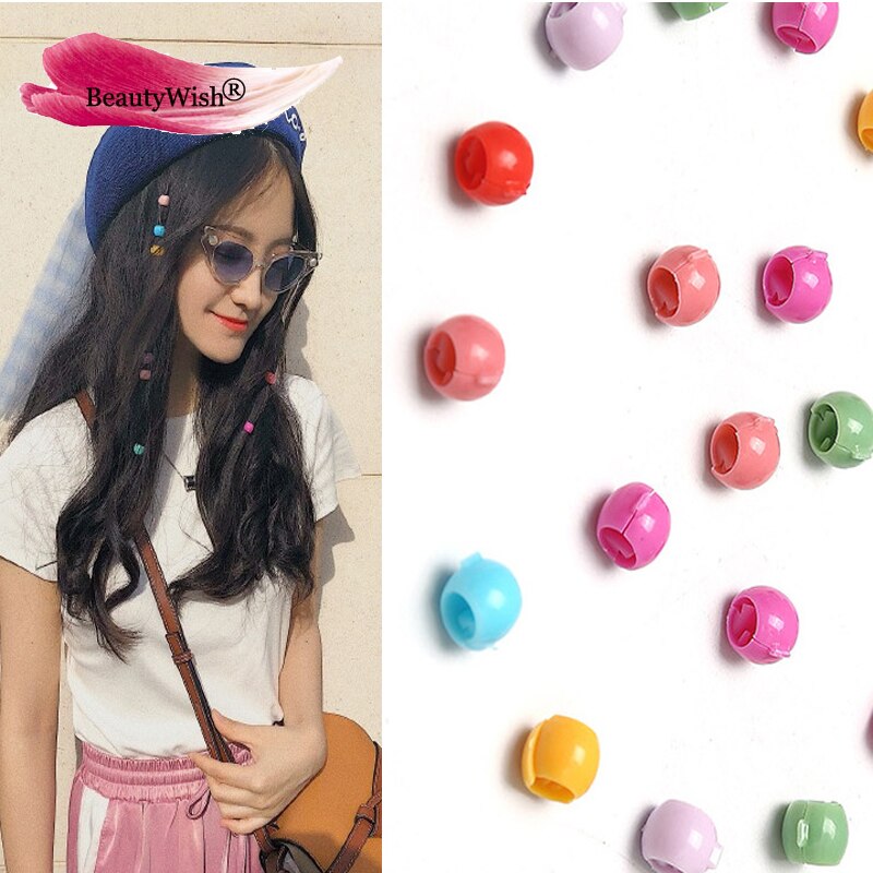 Cuentas de plástico de Color caramelo para el cabello, accesorios para el cabello de 30 uds., trenzas de ganchillo, pinzas para el pelo, Color aleatorio