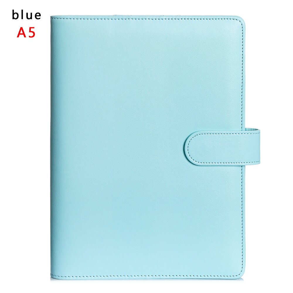 A5 A6 Classic Loose Leaf Ring Binder Notebook Multifunctional Planner Weekly Monthly Diary Notebook Cover Stationery: A5-blue