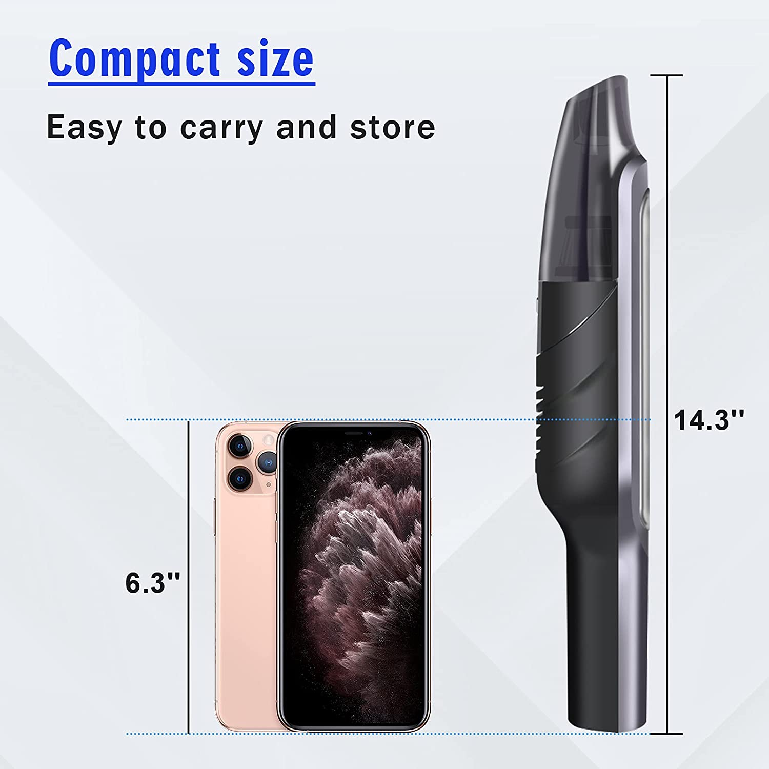 Aspirapolvere portatile per auto 6000Pa casa e auto portatili senza fili con Design a batteria, con filtro riutilizzabile a batteria ricaricabile