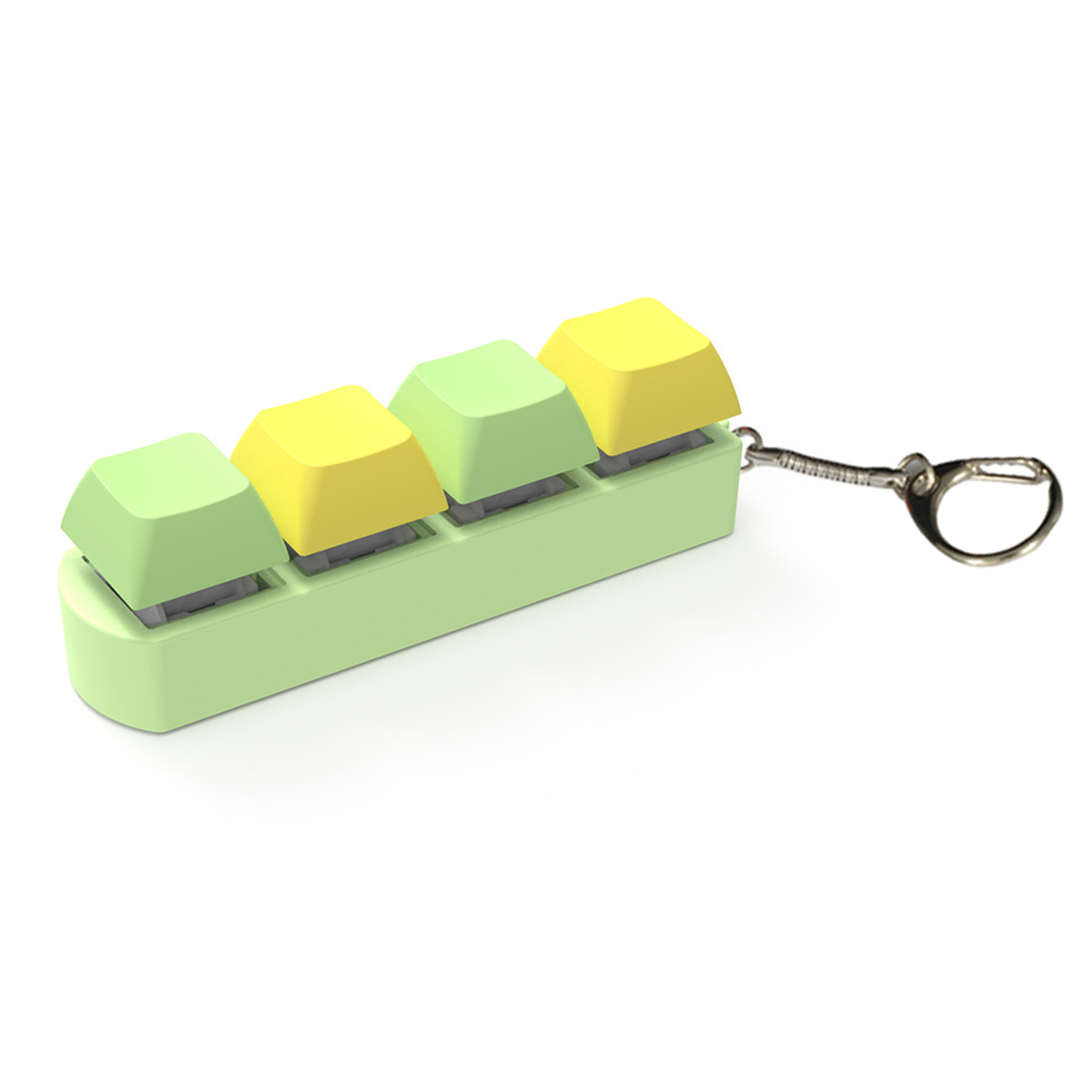 4 Keys Mechanical Keyboard Axis Tester DIY Keycaps Stress Relief Toy Finger Calming Fidget Keyborad Button Office Toy Keychain: light green