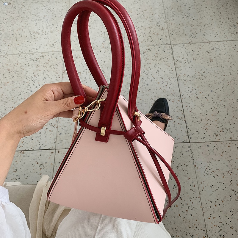 2022 leder handtasche Mini Dreieck Frauen Kupplung Geldbörse Hand Tasche Dame Berühmte Ketten Tote Taschen portefeuille femme