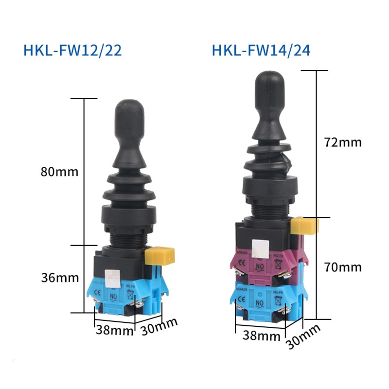 22mm Joystick Switch Momentary 4 position 4NO self Latching Spring Return Wobble Stick Monolever Rocker Cross Switch HKL-FW