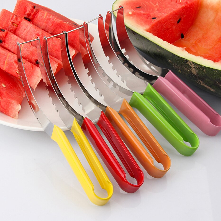 Basedidea – trancheuse à pastèque en acier inoxydable, coupe-pastèque facile avec couvercle antidérapant, coupe-Melon rapide