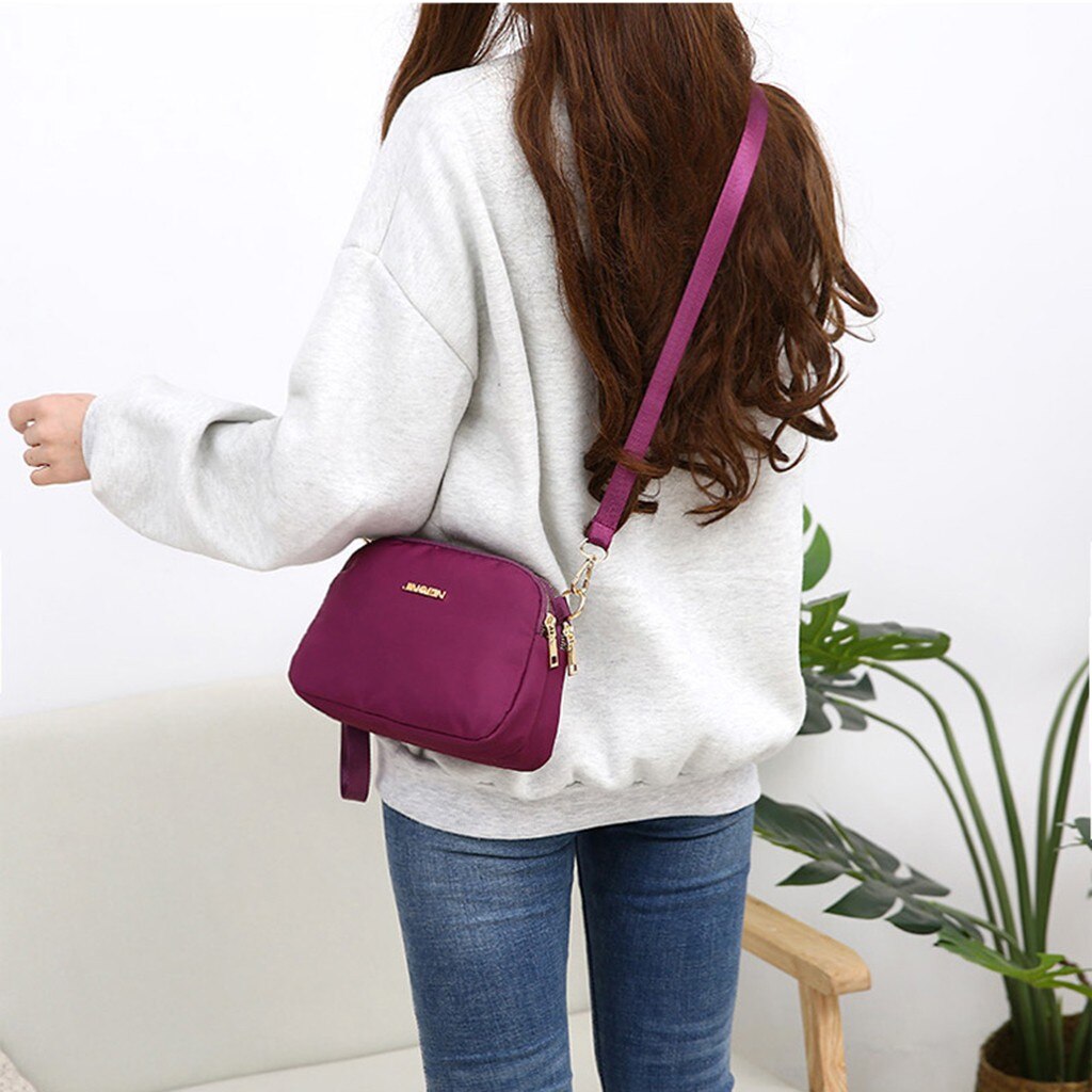 Oxford tissu femmes sacs à bandoulière luxe sac à main sac à main fourre-tout messager couleur unie fermeture éclair sacs à bandoulière Bolsas Mujer