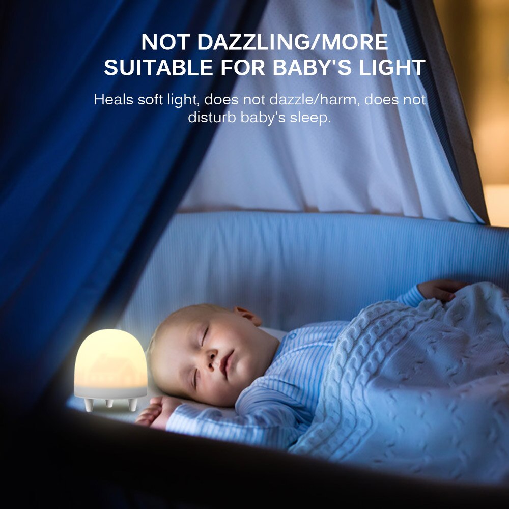 Baby rum dekoration nattljus klapp lampa mini tre ljus lägen laddningsbara bärbara pat ljus natt ljus för för barnomsorg