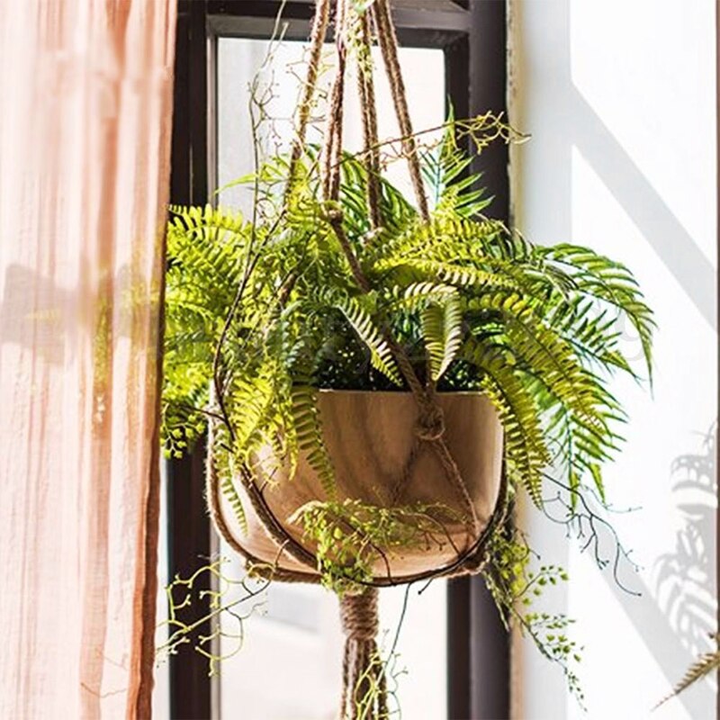 Macramé panier suspendu pour plantes | Panier à corde à lin, sac à filet pour jardinière, décoration de mariage, panier suspendu à corde de Jute, porte-Pot
