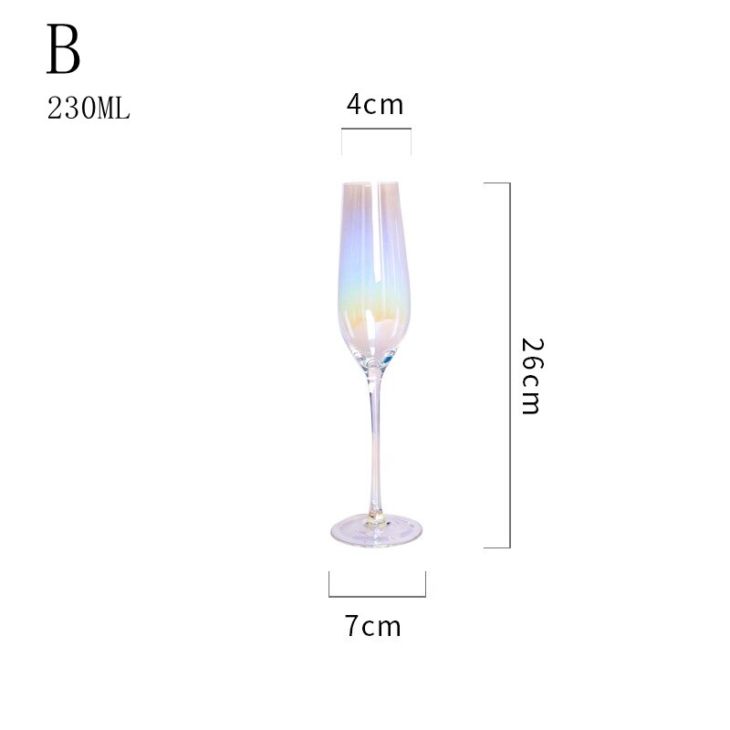 Rainbow Glass Europe Dazzle Color Wine Glass Champagne Glass Red Wine Glass Wedding Crystal Cocktail Glasses: B