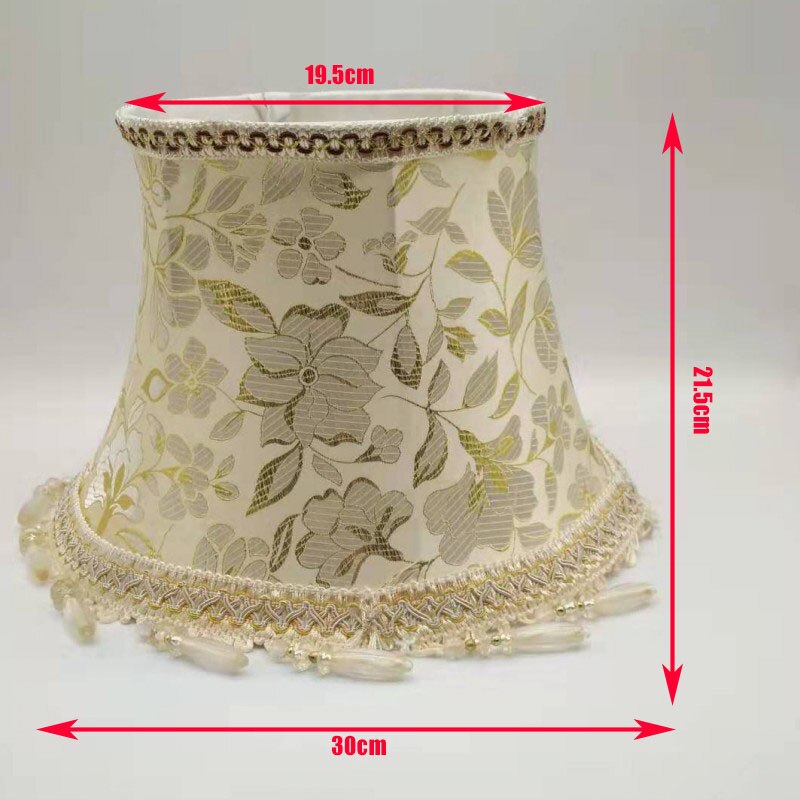 E27 dia 30cm lampeskærme til bordlamper gyldent trykstof rund lampeskærm moderne lampedæksel til bordlamper: Default Title