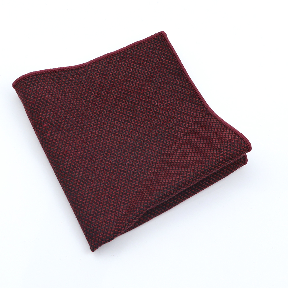Mouchoir de poche en laine de coton pour hommes, 24CM de largeur, mouchoir épais rayé de couleur unie pour femmes et hommes, accessoire de soirée décontracté: 5