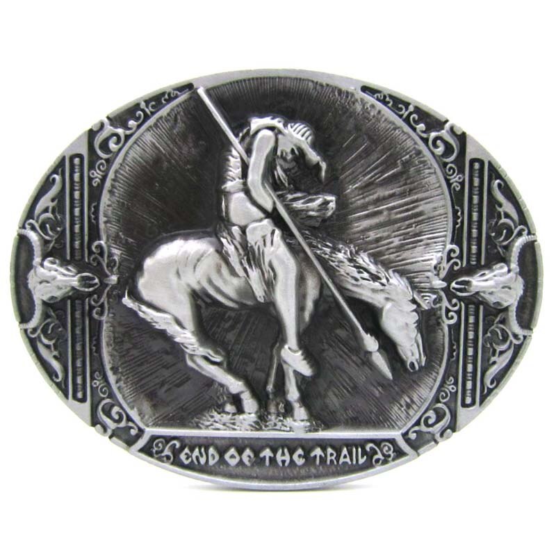 Boucle de ceinture occidentale cavalier au bout du sentier