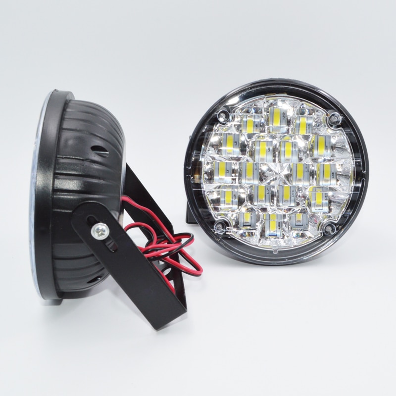 1 paar Wit 18 LED DRL Ronde Dagrijverlichting Auto mistlamp Rijden Lamp voor Vrachtwagen SUV ATV Motorfiets fiets