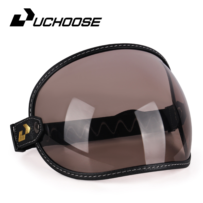 Retro-motorradbrille mit universellem bubble-visier und uv-schutz, vintage-motorradbrille, helmvisier, robust: Khaki