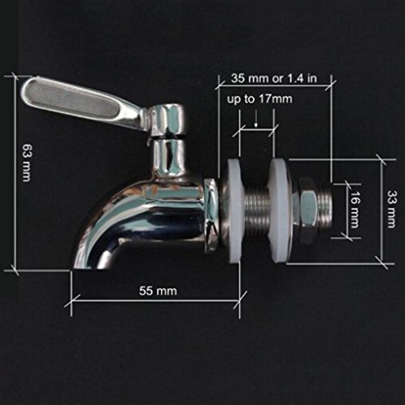JETTING 1PCS Wine Barrel Spigot/Faucet/Tap Stainless Steel Replacement Beverage Drink Dispenser