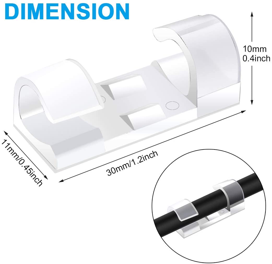 40 STKS Kabelorganizer Clips Kabelbeheer Draadmanager Snoerhouder USB Opladen Datalijn Spoelopwinder Wandgemonteerde haak