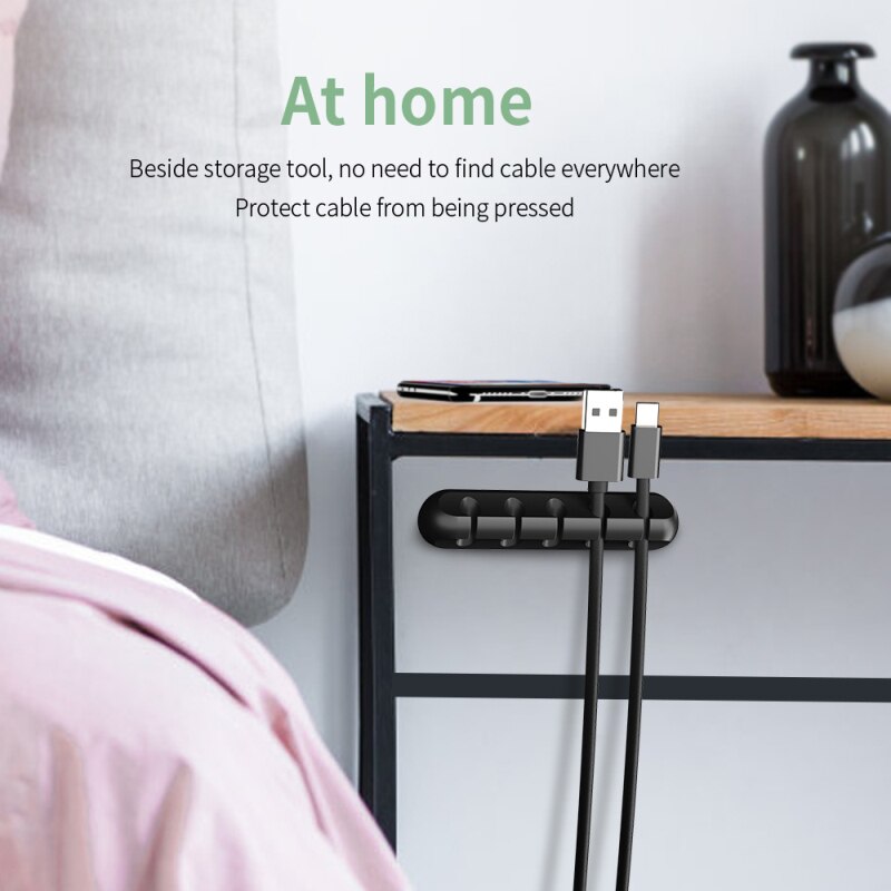 Essager Cable Clip Desk Tidy wire cable organizer Phone Wire USB Charger cable Holder Lead Fixings protector mobile phone cables