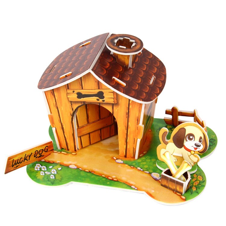 Enfants maternelle petite enfance jouets éducatifs puzzle maison pour animaux de compagnie 3D puzzle bébé anniversaire WYQ