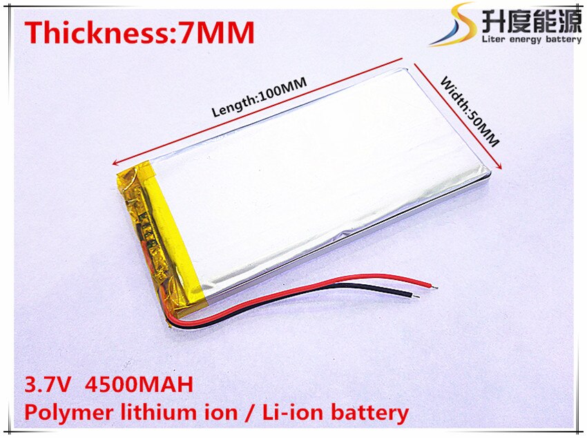 1 stks/partij 7050100 3.7 V lithium polymeer batterij 4500 mah DIY mobiele noodstroom opladen schat batterij