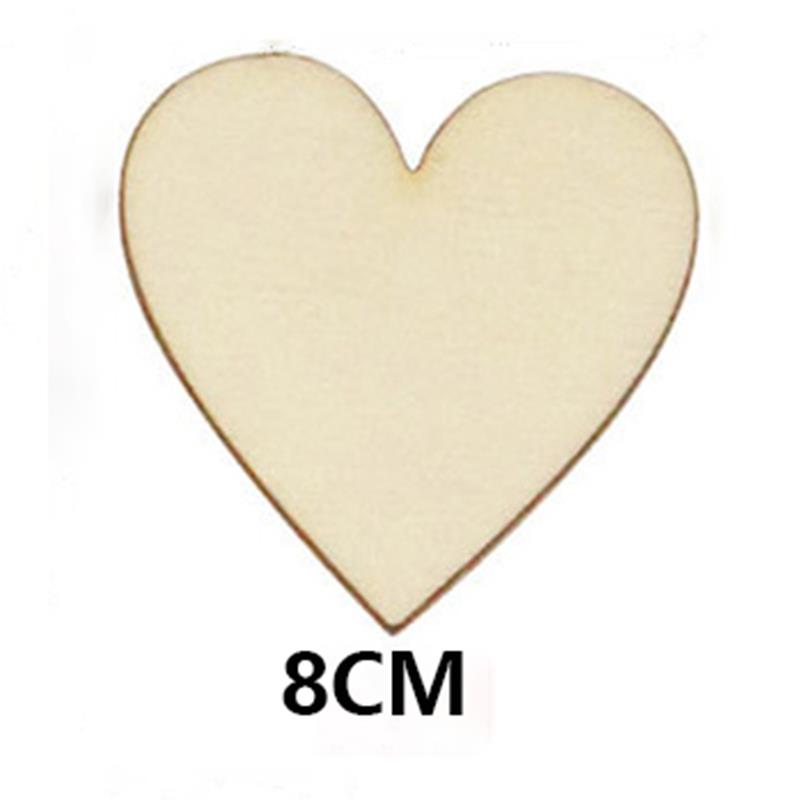 10-100 sztuk niedokończone drewniane serca puste plastry drewna 1cm-8cm DIY rzemiosło drewniane koło dyski na boże narodzenie malowanie ślub dekoracje: 80mm 10szt