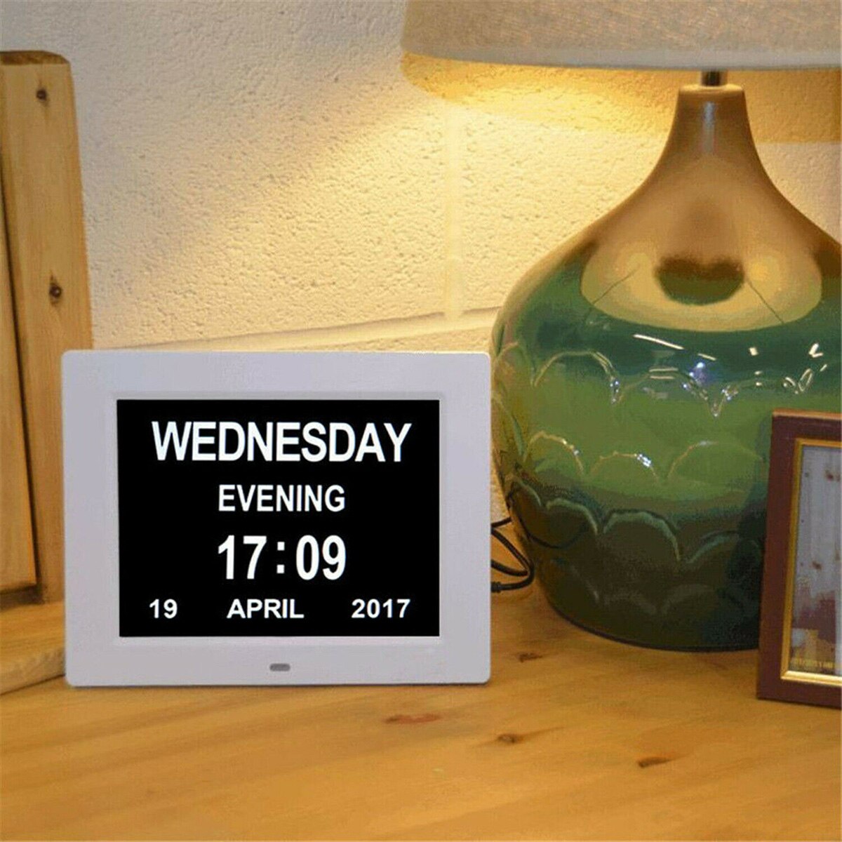 8Inch Large Screen Digital Alarm Clock Auto Brightness Adjustment Calendar Electronic Clock Machine Big Font Old Man Alarm Clock