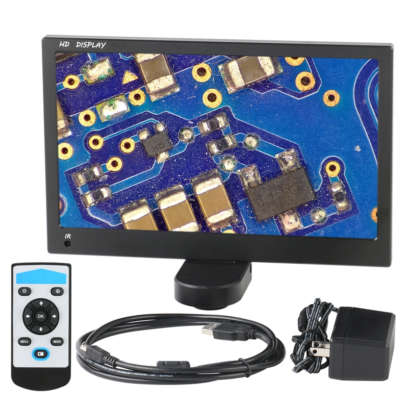 30MP 1080P HDMI Industrial Video Microscope Camera Integrated 11.6" LCD Monitor For Biological Microscope Stereo Microscope