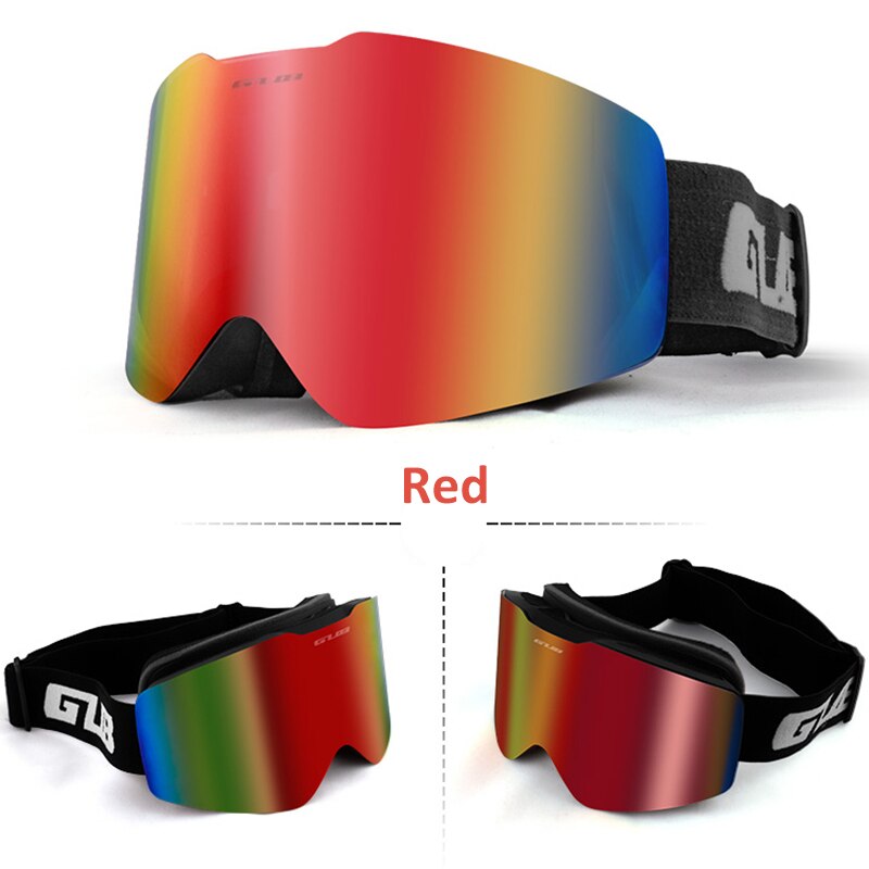 Casques de Skateboard pour hommes et femmes, pour Sports de neige, ski, intégral moulé, coupe-vent, cyclisme, pour Snowboard, motoneige, GUB 616: Red Goggles