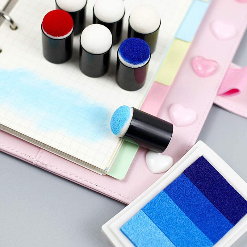 80Stck Finger Schwamm beschmieren Malerei Tinte Pad Stanzen Pinsel Handwerk fallen Kunst Werkzeuge mit Kasten Büro Schule Zeichnung DIY handwerk