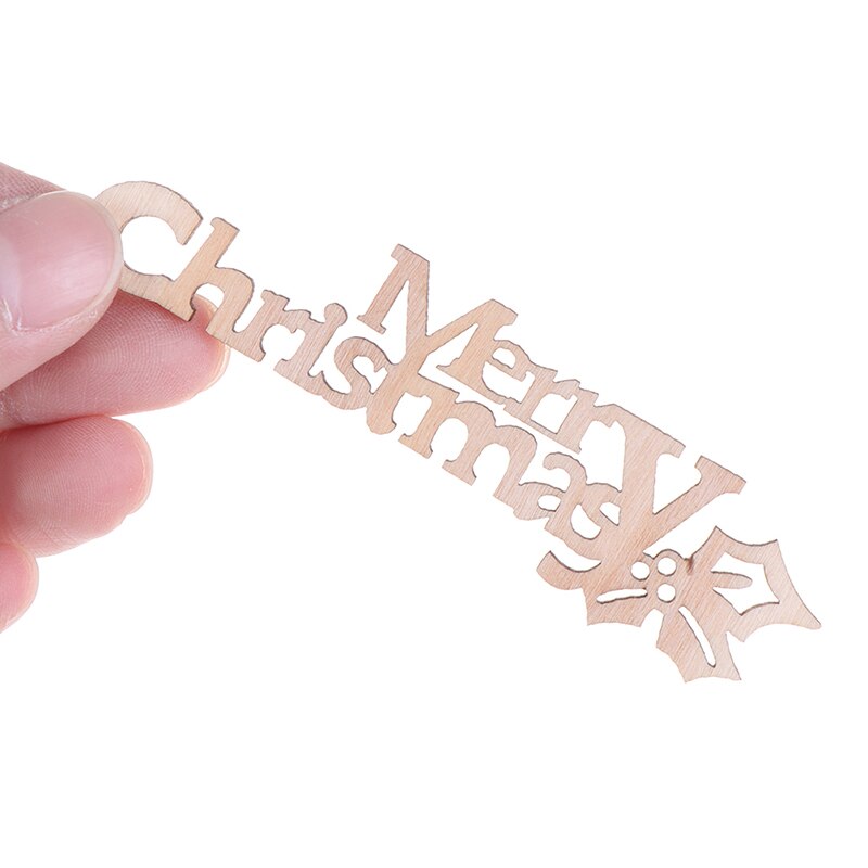 10Pcs DIY Wooden Letters Merry Christmas Crafts Embellishment Home Xmas Decor