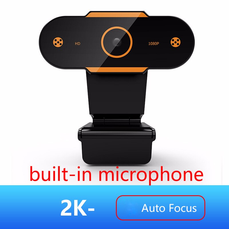 2K 1080P Hd Webcam Mini Computer Pc Webcamera Met Mic Draaibare Full Hd Camera Usb Plug Web Camera voor Laptop Desktop Computer: 2k