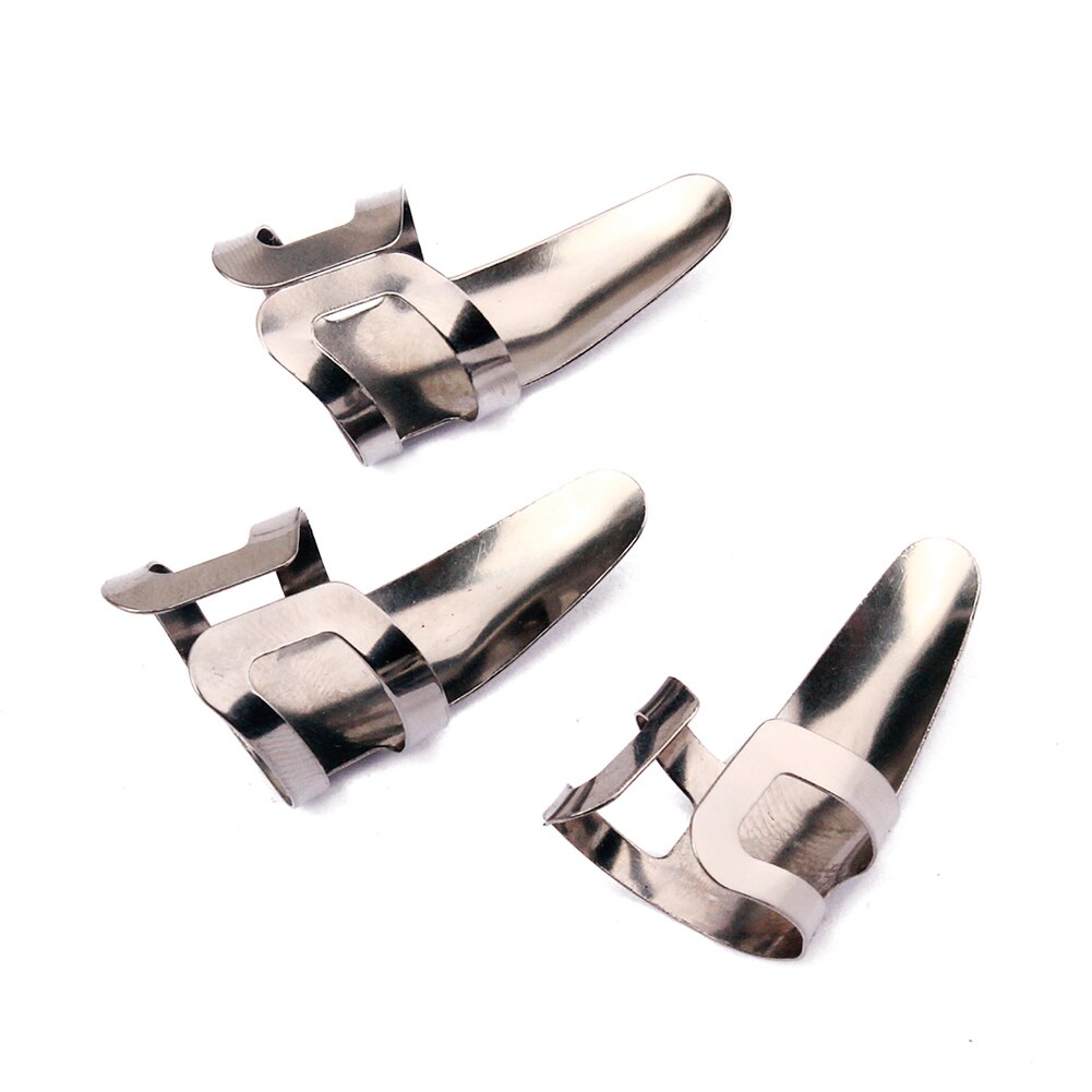 Anillo de púa para guitarra, ukelele Banjo de acero inoxidable, 3 uds.