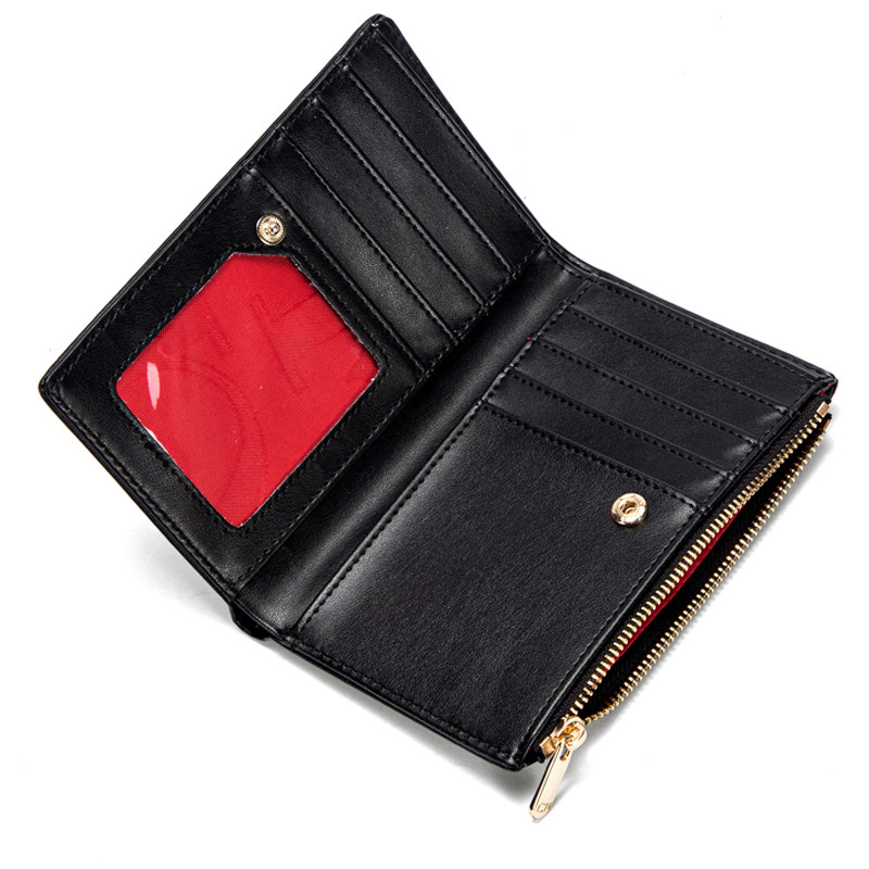 CHCH Einfache quadratische kurze Geldbörse für Damen, kleine Geldbörse, Damen-Geldbörse, Münze, Deluxe-Beutel, Geldbörse, Kartenclip, tragbare Tasche