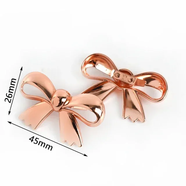 5/10 Stuks Leuke Strik Metalen Decoratie Gesp 30/45/60 Mm Tas Schoenen Clip Sluiting singels Eye-Splice Pin Gespen Boog Knop Accessoire: 3# / Laser Bright