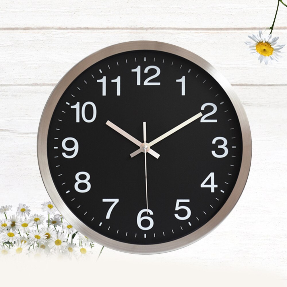 1Pc Electronic Wall Clock Retro Wall Hanging Clock LED Wall Clock for Home Store Without Battery (White): Black