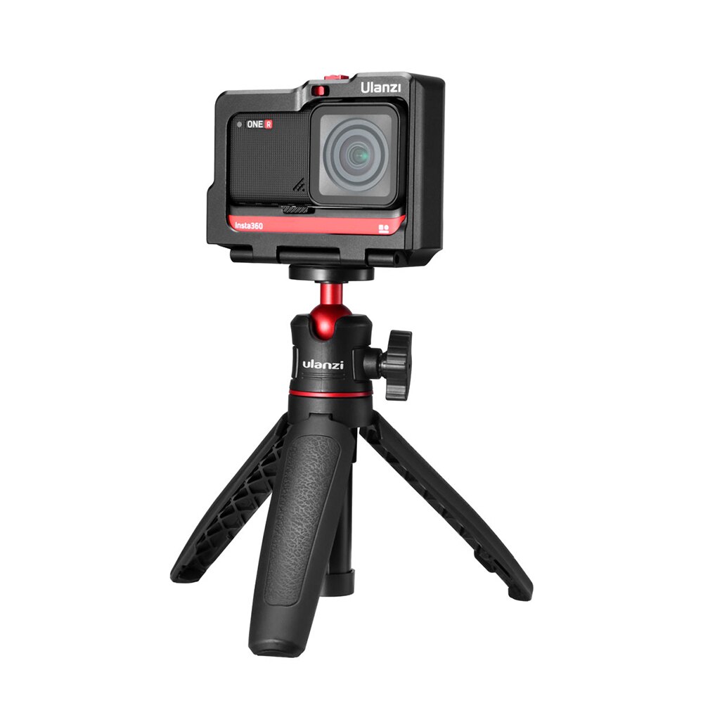 Ulanzi-estructura de Metal para Insta360 ONE R, marco protector de cámara, funda carcasa con soporte de zapata fría, luz Led para vídeo y micrófono