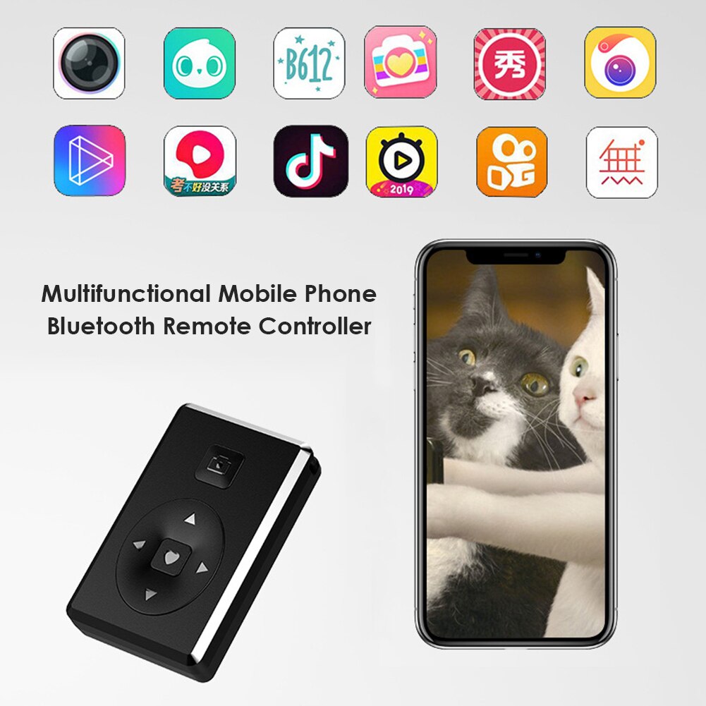 Télécommande sans fil multifonction pour Apple iPad, télécommande de téléphone, retardateur de vidéo, rotation de Page, compatible Bluetooth