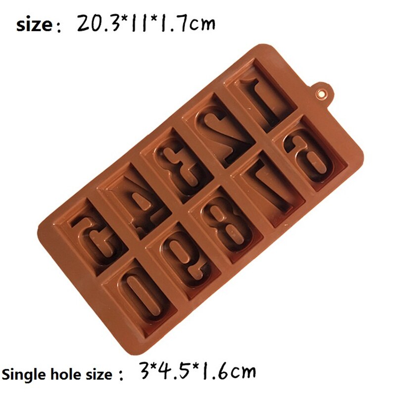 1Pc Grote Mallen Cijfers Letters Siliconen Mal 3D Fondant Mold Taarten Decoreren Gereedschap Diy Keuken Bakvormen: 123