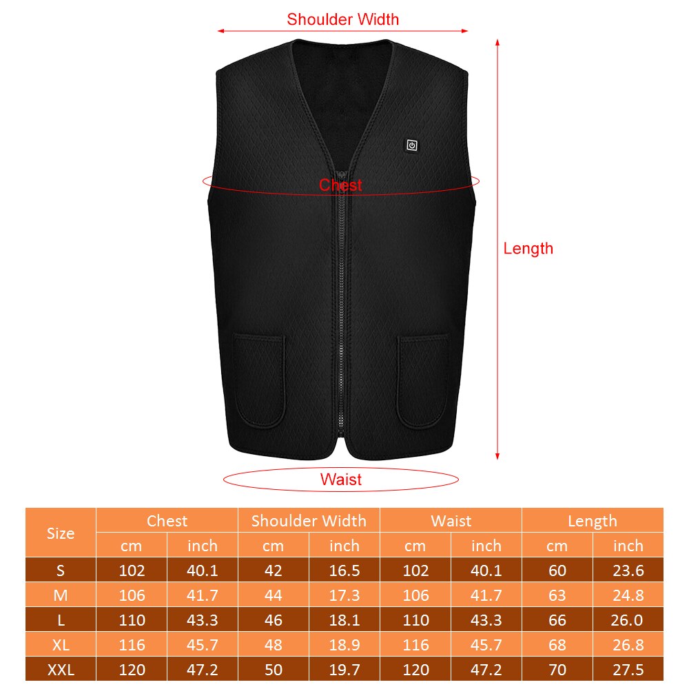 Roeam-Chaleco calefactor con calefacción para hombre y mujer, chaqueta eléctrica con USB, ropa calefactable para invierno