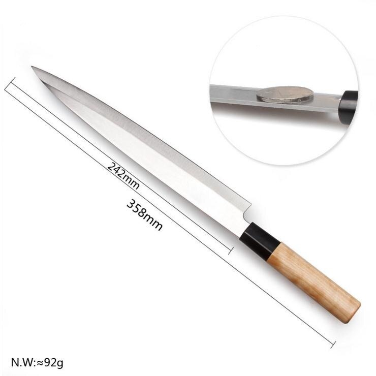 Couteaux de Chef japonais saumon Sushi couteaux acier inoxydable filet de poisson cru couches Sashimi couteau poisson grattoir cuisine outil: J