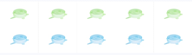 Couvercles de pots de yaourt en Silicone, 10 pièces, petits couvercles extensibles, sûrs pour les aliments, 2.6 pouces: green and blue