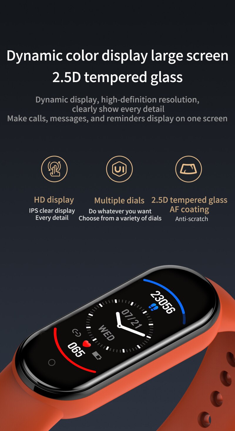 M5 Smart Band Fitness Tracker Smart Horloge Smarthwatch Armband Hartslag Bloeddruk Smartband Monitor Polsband