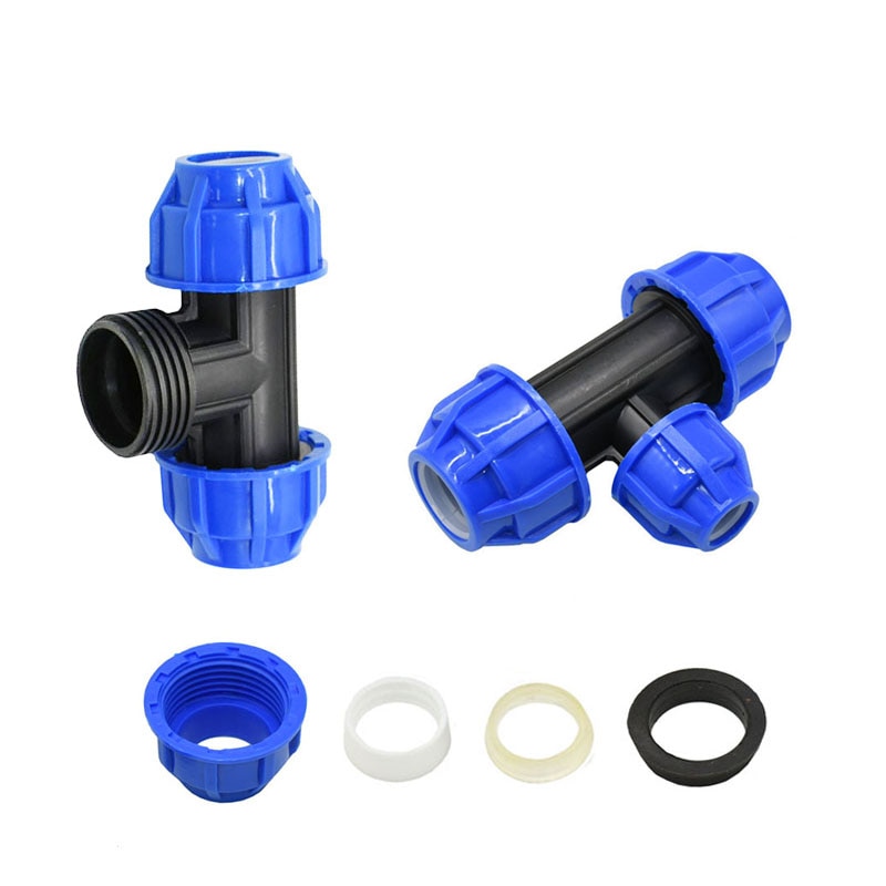 T-type 20mm 25mm 32mm pvc pe tube tee water splitter 1/2 3/4 1inch water pipe reducing tee connector 1pcs