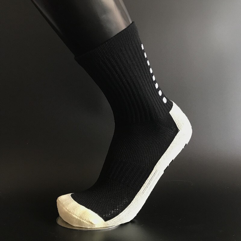 Antislip ademende heren zomer hardloopsokken van katoen en rubber voetbalsokken trusox heren dames fietssokken: Zwart