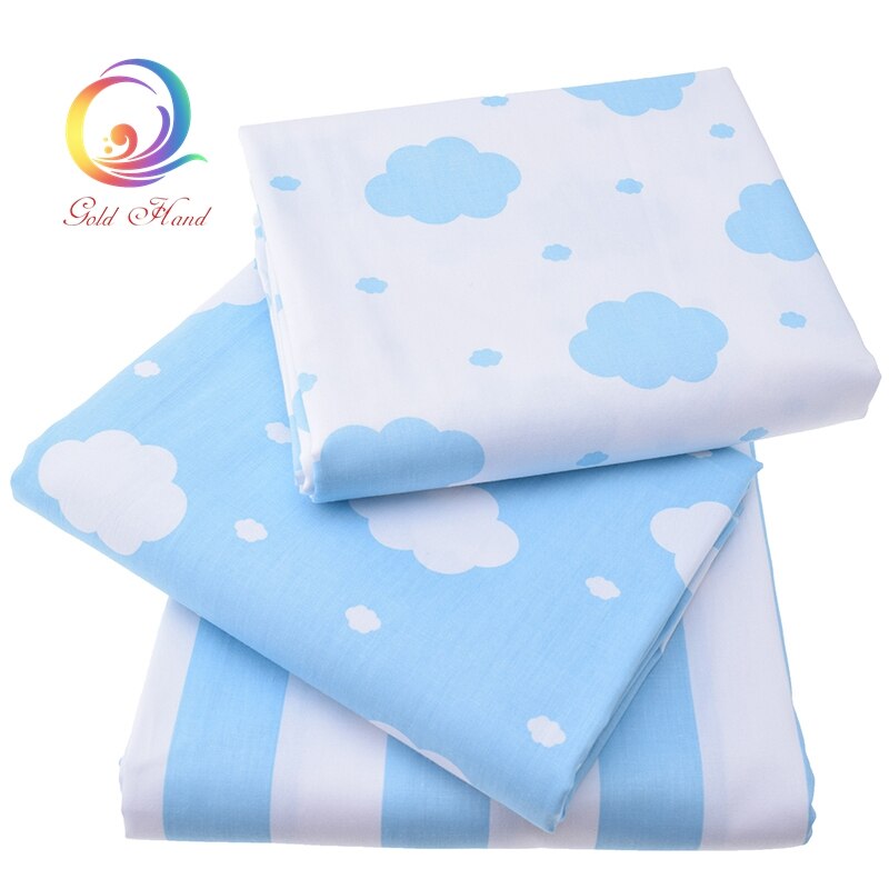 Tela de algodón de sarga con estampado de Sky NUBES AZULES para coser ropa de cama de bebé, sábanas, ropa de dormir, Material para falda vestido