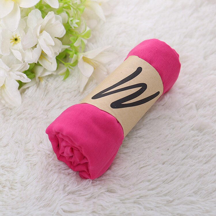Écharpe de de Styliste pour Femme, Foulard de Créateur en Coton, Convient comme Hijab, Châle, Pashmina et Paréo de Plage, Bandana à Porter Autour du Cou, Modèle Noir pour Homme: Rose Red