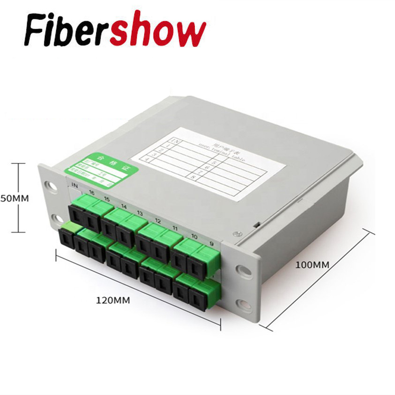 Optical Fiber Splitter FTTH PLC Splitter Box 1-2 1-4 1-8 1-16 SC UPC/APC Cassette Plug-in Type Planar Waveguide Optical