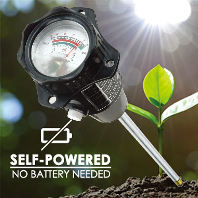 2in1 Long Probe Soil pH Moisture Meter Soil Tester Self-Powered Monitor 30cm 11\" Y5LD