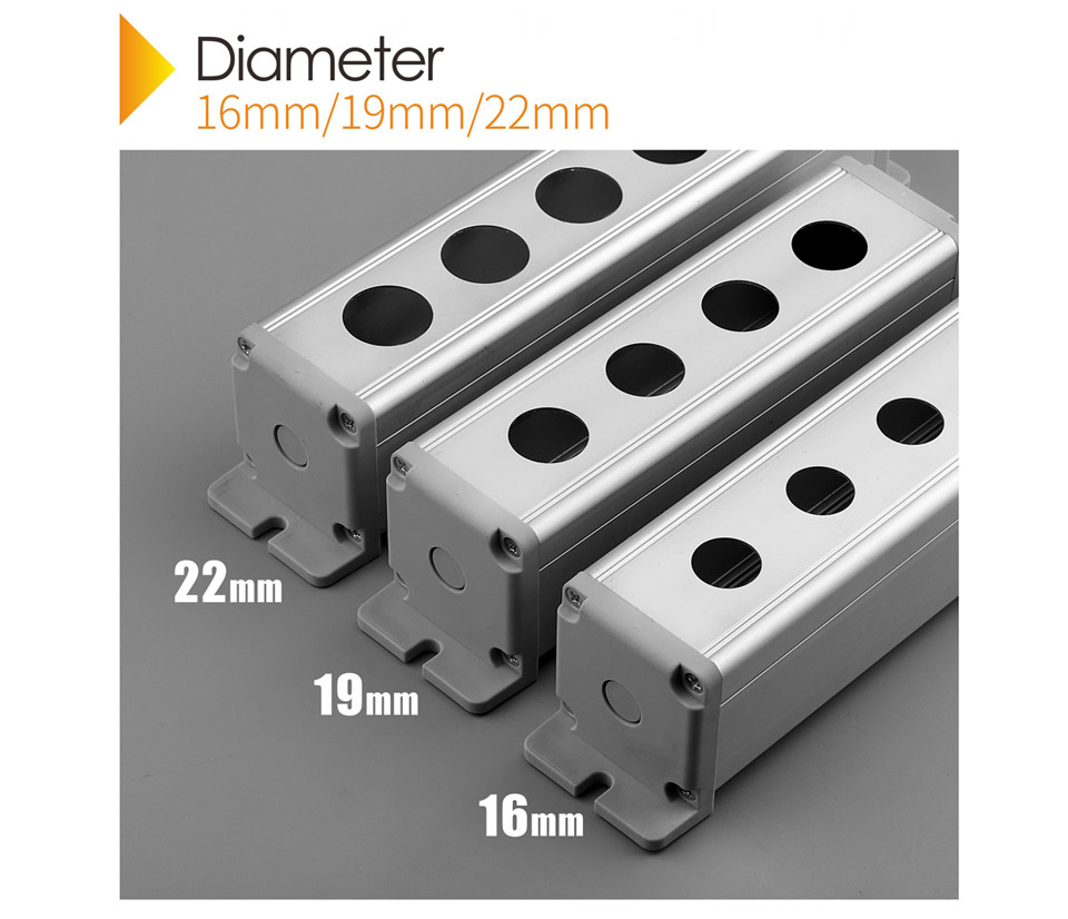LANBOO 1 2 3 4 5holes 16mm/19mm/22mm waterproof Aluminium Alloy Metal Push Button Switch box with Outdoor power control Box